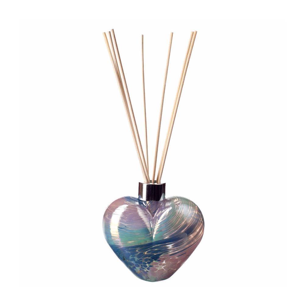 Amelia Art Glass Pastal Blue & Pink Heart Reed Diffuser £15.74